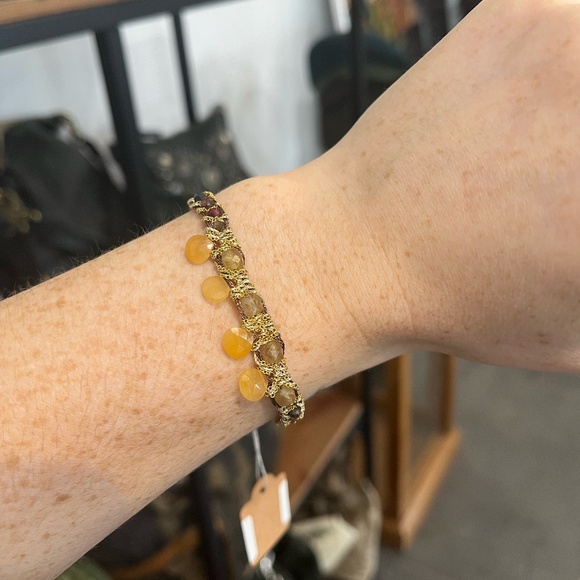 Dag Gioielli Bracelet 14k Gold Plated with Semi-Precious Stones - Picture 1 of 2